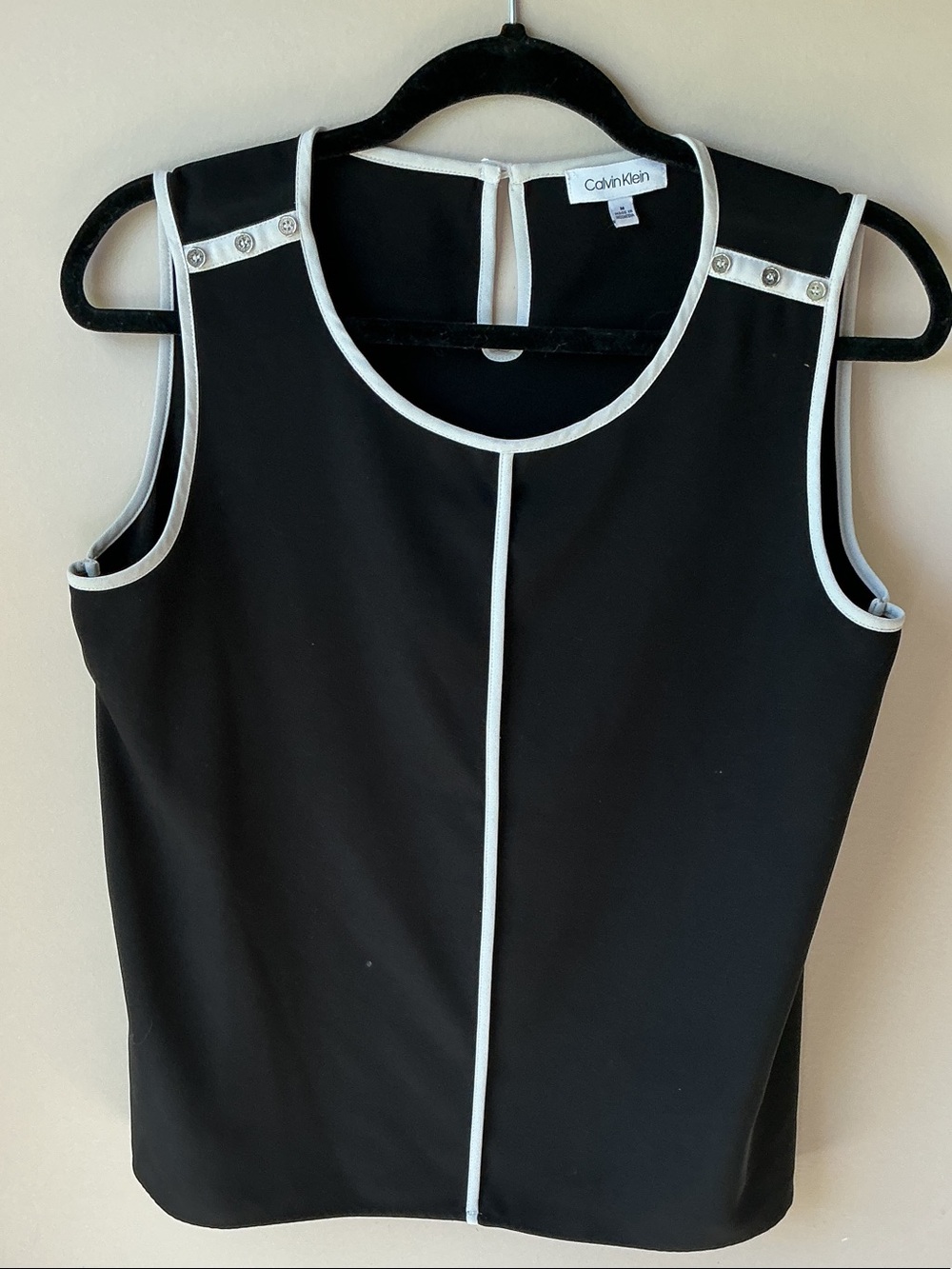 Calvin Klein Black Tank Top with White Trim